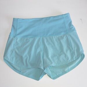 Lululemon High-Rise Cyan Blue Speed Up Atheltic Shorts